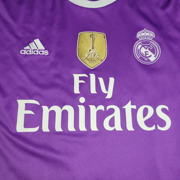 Cristiano Ronaldo Real Madrid 2016 2017 Purple Away Long Sleeve Soccer Jersey L - Picture 4 of 9